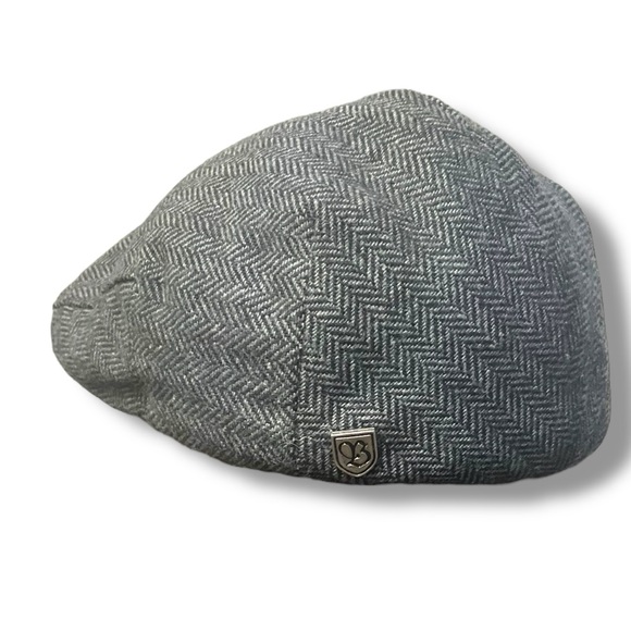 🎩 Brixton Hooligan Gray‎ Herringbone Flat Cap (M) - Picture 4 of 8